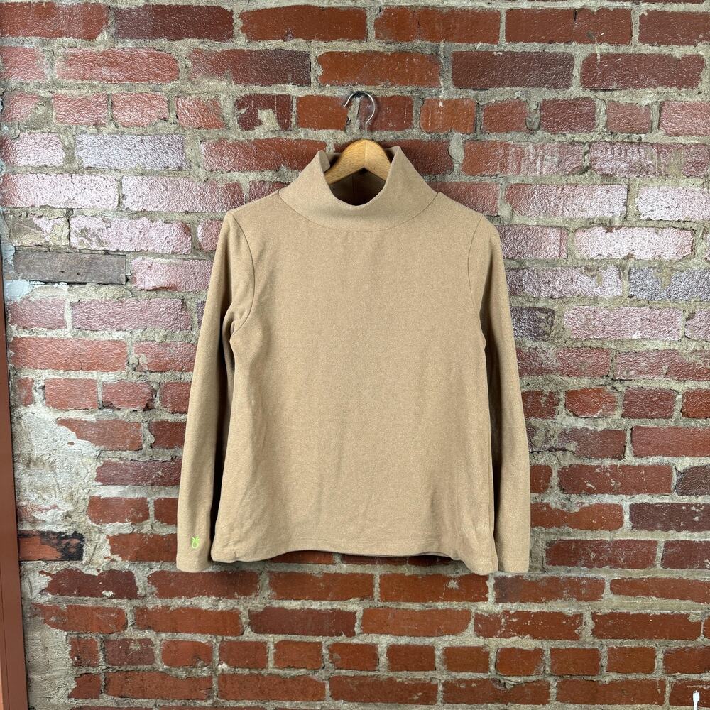 Dudley Stephens Sweater Womens Small Beige Fleece Turtleneck Cobble Hill Casual